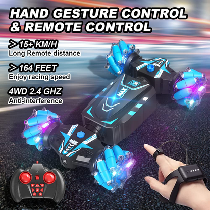 Hand Controlled Gesture RC Stunt Car with Spray & Lights & Music