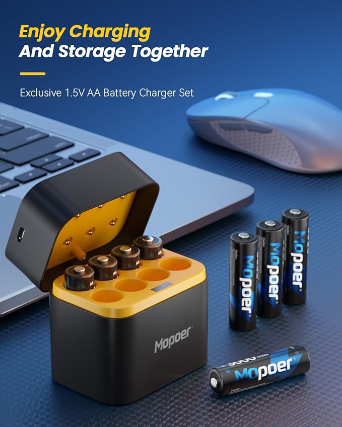 🔋Li-ion Battery with Integrated Charging Storage Box🔋